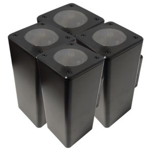 Aplique Bidireccional Dicro Cuadrado Negro Exterior Pack X4