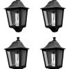 Aplique Exterior Farol E27 Negro 3 Caras Fuinyter Pack X 4