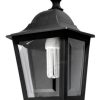 Aplique Exterior Farol E27 Siena 2 Negro 3 Caras Sin Base