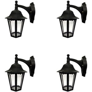 Aplique Exterior Farol E27 Venezia Negro Fuinyter Pack X 4