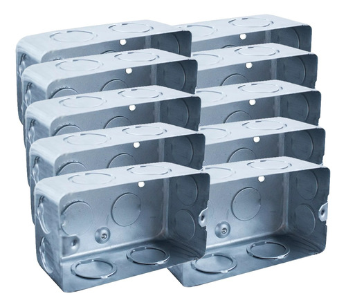 Caja De Chapa Rectangular Embutir Llave De Luz Pack X10