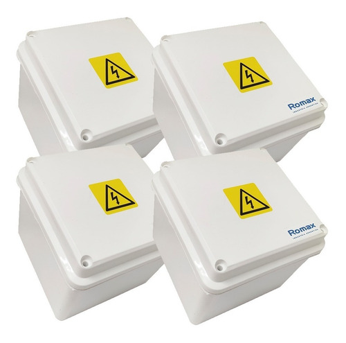 Caja Estanca Exterior Ip 65 Romax 10x10x10 Blanca Pack X 4