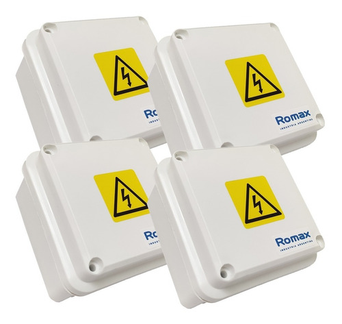 Caja Estanca Exterior Ip 65 Romax 8x8x6 Blanca Pack X 4