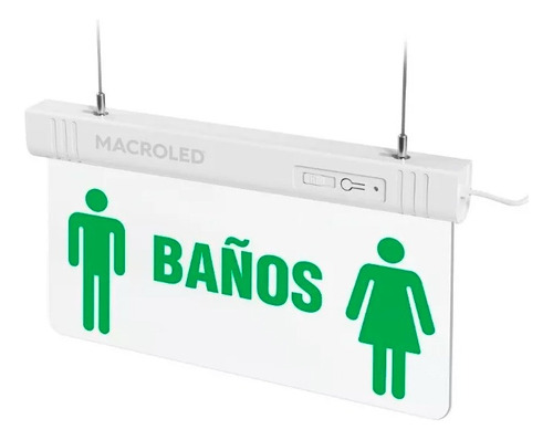 Cartel Led Señal Baños Led 300 Lm 3h Autonomo Macroled