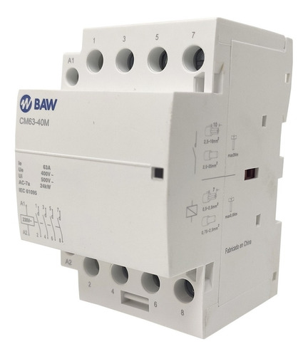 Contactor Modular Tetrapolar 4x63 Bobina 220v 3 Mod. Din Baw
