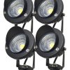 Estaca Jabalina Led Cob 7w Para Exterior Luz Pack X 4