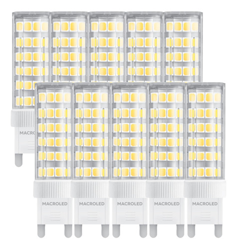 Lámpara Bipin G9 Led Potencia 6w Macroled Pack X10