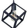Lampara Colgante Cubo Negro Vintage 23x29cm C 1007