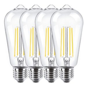Lampara Filamento Led 8w Vintage E27 Pera Dimeriza Pack X 4