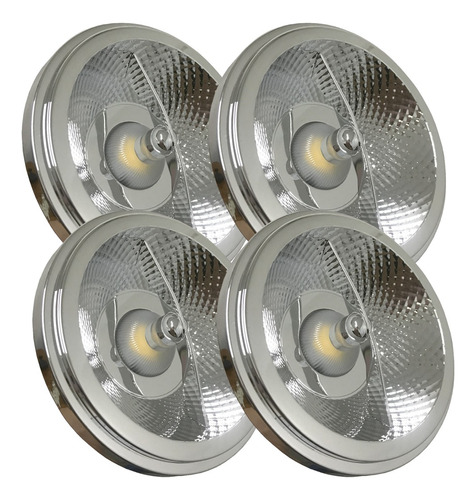 Lampara Led Ar111 10w Apertura 24º Blanco Neutro Pack X4