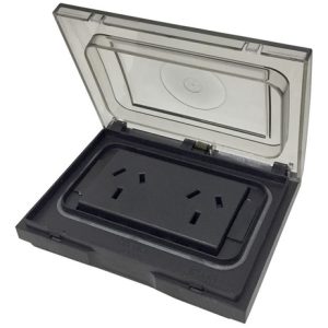 Llave De Luz Con Doble Toma Gris Teclastar Estanca Completa