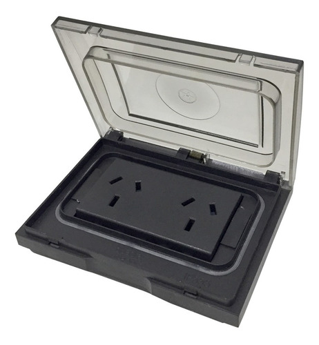 Llave De Luz Con Doble Toma Gris Teclastar Estanca Completa