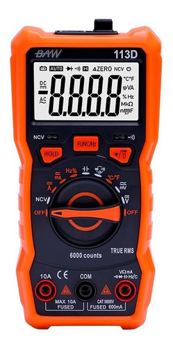 Multímetro Tester Digital 6000 Recuentos Baw 113d True Rms