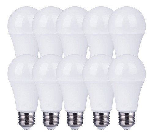 Pack 10 Lamparas Led Foco Bulbo 15w Frio E27 Baw