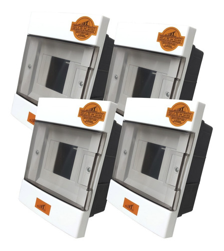 Pack X4 Cajas Para Termica De Embutir Con Tapa 4 Modulos Idt