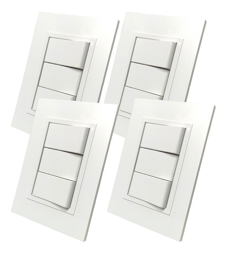 Pack X4 Llaves Luz Armada Completa 2 Puntos Tecla 10a