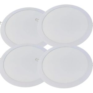 Pack X4 Panel Led Embutir 18w Redondo Neutro Macroled 220v