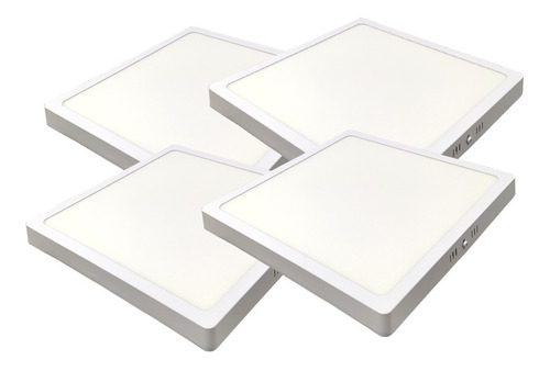 Pack X4 Paneles Exterior Led Cuadrado 24w 220v Luz Neutra