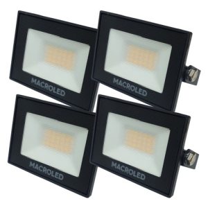 Pack X4 Reflectores Cálido Led 10w Ip55 220v Alta Potencia