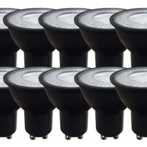 Pack X 10 Lamparas Dicroica 7w Black Series Calida Macroled