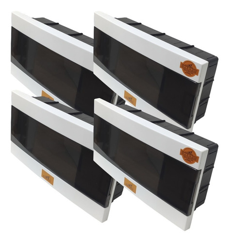 Pack X 4 Cajas Para Termica De Embutir Con Tapa 14 Modulos