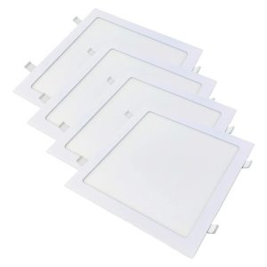 Pack X 4 Panel Embutir Led Cuadrado 24w Luz Cálida Macroled
