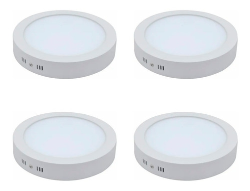 Pack X 4 Plafones Led 12w Aplicar Redondo 220v