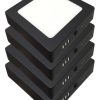 Pack X 4 Plafones Led 6w Cuadrado Negro 6000k Macroled