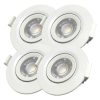 Pack X 4 Spot Embutir Blanco Dicro Led 3w Calido Movil Macro