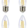 Pack X 4 Velas Led Filamento Fria 4w = 40w E27 Macro 6000k