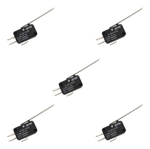Pack X 5 Microswitch Por Palanca Larga Baw V-153-1c25