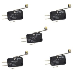 Pack X 5 Microswitch Por Palanca Larga C/ Roldana V-156-1c25