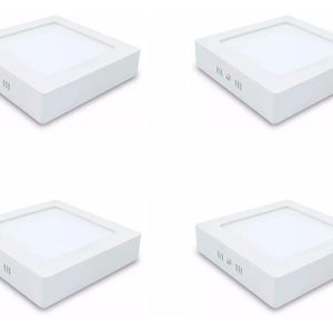 Panel Exterior Led Cuadrado 24w 220v Luz Fria Macroled X 4un