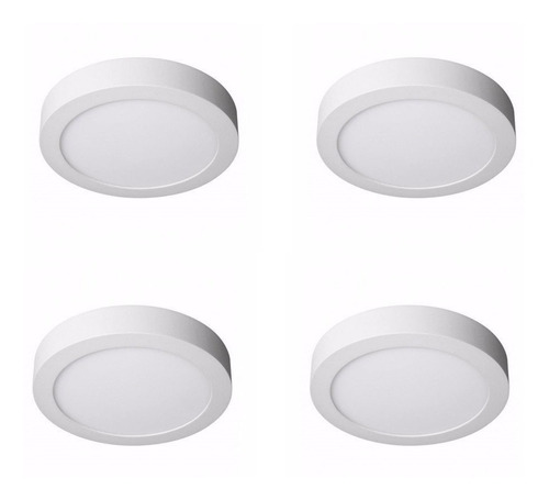 Panel Exterior Led Redondo 24w 220v Luz Fría Macro X 4 Unid