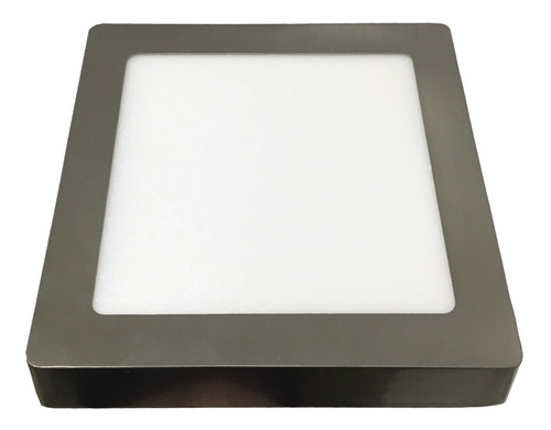 Panel Led 12w Plafon Cuadrado Acero Platil Macroled