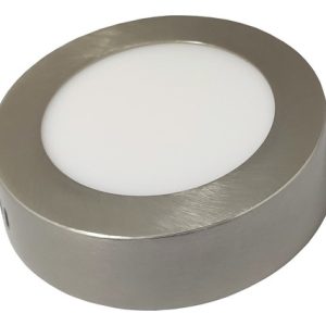 Panel Led 6w Plafon Frio Redondo Acero Platil Macroled