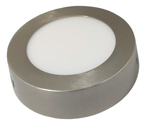 Panel Led 6w Plafon Frio Redondo Acero Platil Macroled