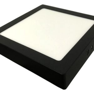 Panel Plafon Aplicar Cuadrado Led 18w Macroled Negro Neutro