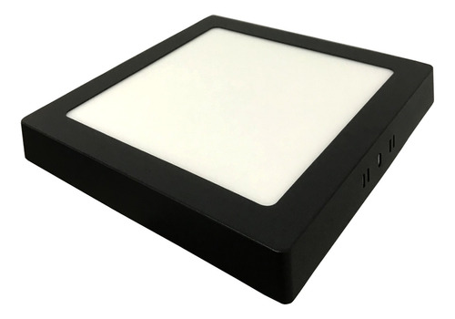Panel Plafon Aplicar Cuadrado Led 18w Macroled Negro Neutro