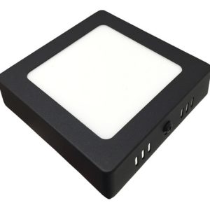 Panel Plafon Led 6w Cuadrado Calido Negro Aplicar Macroled