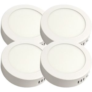 Panel Plafon Led 6w Ext Redondo 220v Blanco Neutro Pack X 4