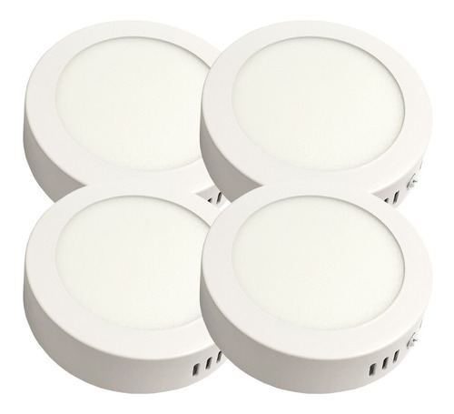 Panel Plafon Led 6w Ext Redondo 220v Blanco Neutro Pack X 4