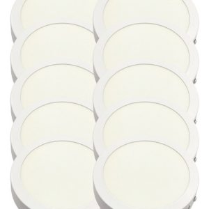 Plafón Panel Led Redondo Exterior 12w Neutro Pack X 10