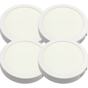 Plafón Panel Led Redondo Exterior 12w Neutro Pack X 4