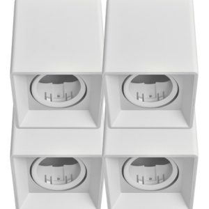Plafon Spot Liso Cuadrado Blanco P/1 Dicro Led Macro Pack X4