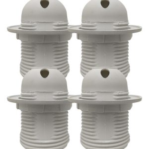 Portalámpara Plástico E27 Con Rosca Exterior Aro Pack X 4