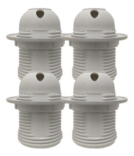 Portalámpara Plástico E27 Con Rosca Exterior Aro Pack X 4