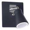 Spot Aplque 1 Luz Led Negro Text Gu10 Dicro Dublin Baños