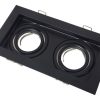 Spot De Embutir Móvil Rectangular Doble P/2 Dicroicas
