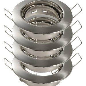 Spot Embutir Móvil Ø100mm Dicroica Chapa Platil Pack X4